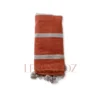 Berber Plaid with Orange Pompoms
