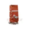 Berber Plaid with Orange Pompoms