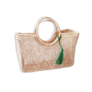 Elegant raffia tote