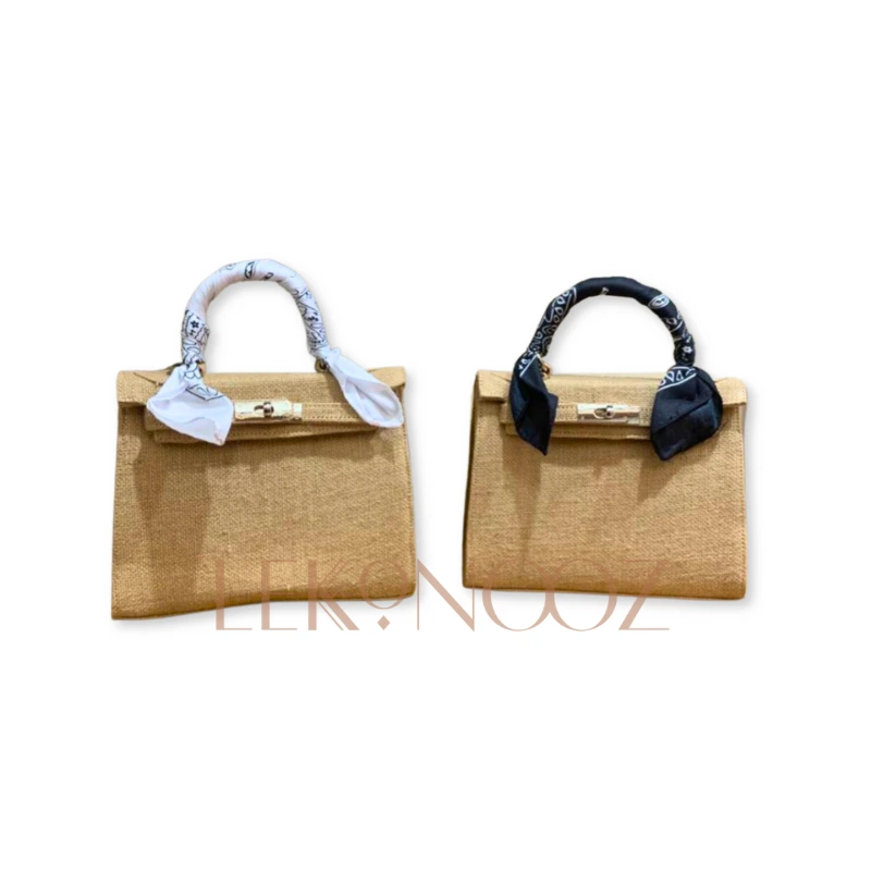 Jute handbag with Bandanna