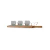 Set of 3 verrines glasses and wooden tray
