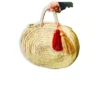 Straw oval handbag