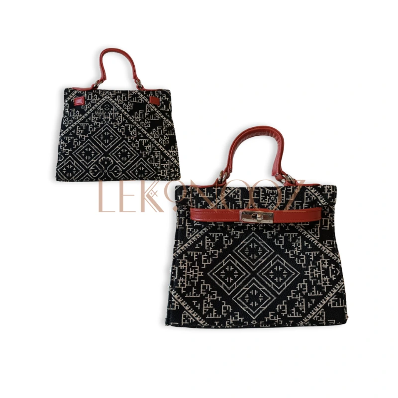 Tarz ghorza fabric and leather bag
