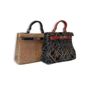 Tarz ghorza fabric and leather bag