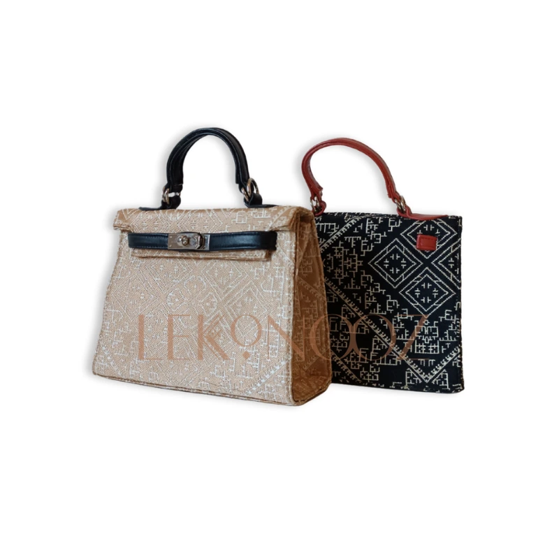 Tarz ghorza fabric and leather bag