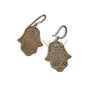 Silver hamsa earrings
