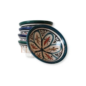 Set of two mini ceramic bowls, Handcrafted tableware from Morocco.