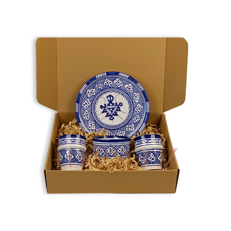 Artisanal Moroccan blue Safi Gift Box