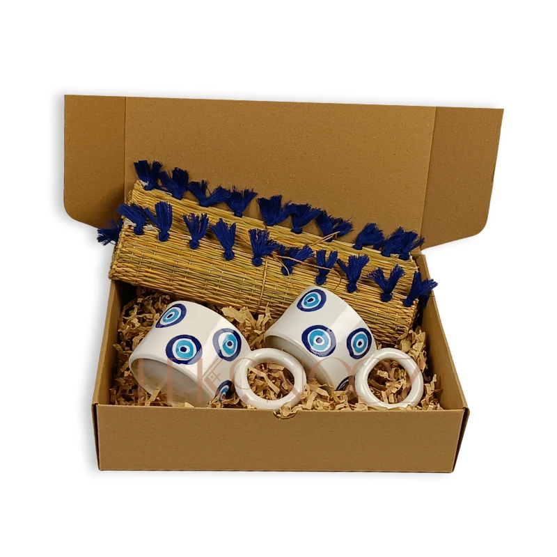 Evil Eye Gift Box. Boho Home Decor Gift Set with Evil Eye Theme, Handmade Moroccan.
