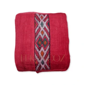 Moroccan red kilim pouf