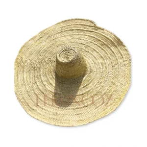 Oversized straw hat with Moroccan style