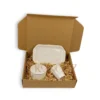 Ifran white Gift Box. White ceramic presentation tray with bowl and cup.