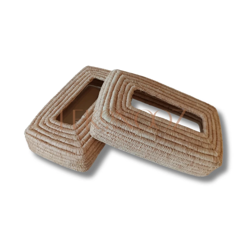 Handwoven Raffia Tissue Box Cover